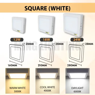 (SIRIM) Aluminium LED Surface Downlight 12W 18W 24W Mounted Ceiling Lights Down Light Home Lighting Lampu Siling Rumah