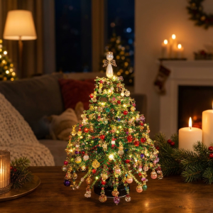 GIORGIONE STORE Handmade DIY Beaded Christmas Tree Kit with Light Up Crystal Bead Mini Bead Weaving Set Creative Colorful Holiday Beading Craft Kit Christmas