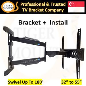 [Swivel TV Bracket DL650E + Installation] / 90 Degree Turning Angle Wall Mount for 32 to 55 inch
