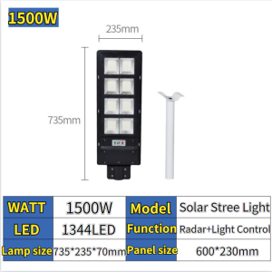【Ready stock】Solar Street Light Outdoor1500W LED IP67 Waterproof  Solar Lamp Wall Street Light Super Bright Radar PIR Motion Sensor Outdoor Garden SecurityWall Light LED Solar Flood Light