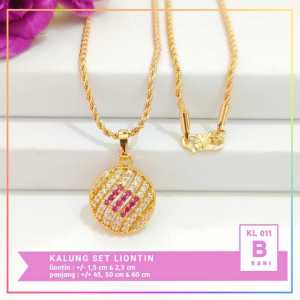 Cute Jewelry Kalung Tambang Dewasa Love Pita Perhiasan Lapis Emas Imitasi Kalung Wanita KL 011