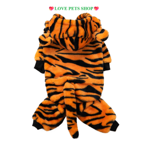Quần áo áo khoác ấm cho Chó Mèo hình khủng long hổ vằn (mẫu mới) - Love Pets Shop