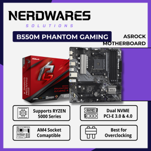 AsRock B550M Phantom Gaming 4 AMD AM4 Socket DDR4 Motherboard