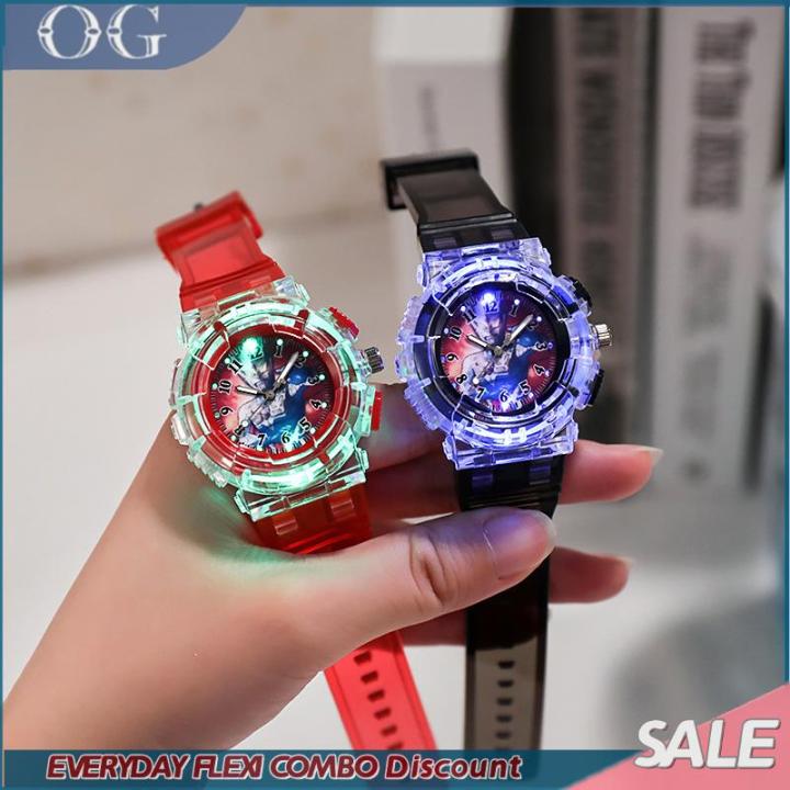 Ultraman Diga Electronic WATCH Kids Luminous Glowing Colorful LED Watch  Boys Girls Birthday Gift Toy