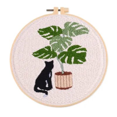 Embroidery DIY Punch Needles Start Kit for Beginner Punch Needle Kit with Yarn
