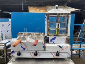DOUBLE FRYER SMALL with 3 LAYER STEAMER