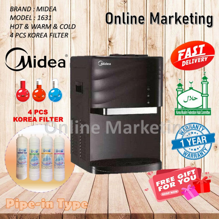 Midea Mild Alkaline Water Dispenser Penapis Air 3 Suhu Hot Normal Cold Model 1630 Or 1631 With 4 1469
