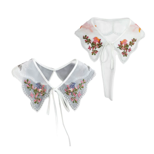 Detachable False Collar Oriental Yunjian Accessory Chinese Bride Aesthetics Flower for Lady Girl Half Shirt Collar