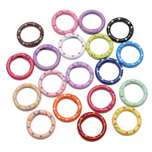 1/5PCS 25mm đầy màu sắc Dot Keychain kim loại O khóa kẹp lò xo có thể mở ra phím tròn nhẫn kết nối cho DIY Keychain làm đồ trang sức phát hiện phụ kiện