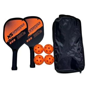 [SG stock Fast Shipping]Pickleball Rackets Set Pickleball Paddle Set of 2 Rackets and 4 Pickleballs Balls Pickle-Ball Racquet with Balls Sports Accessory 006
