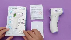 Instant Read Infrared Forehead Thermometer with LED Fever Light Touchless Measurement