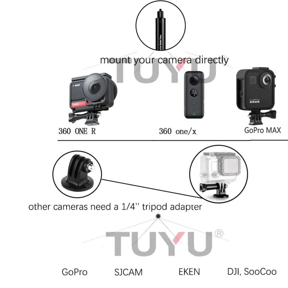 Motorcycle 3Rd Person View Invisible Selfie Stick For Gopro Max