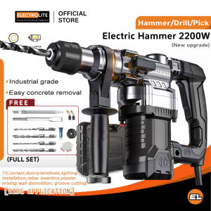 Electric Hammer 2200W/2500W/220V Heavy Duty Rotary Hammer Drill Chipping Gun High Power Concrete Breaker