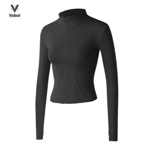 Women Sun Protection Sport Coat Quick-Drying Soft Tight Yoga Wear Adjustable Long Sleeve Activewear for Indoor Outdoor Sports [Vodool Shophouse]