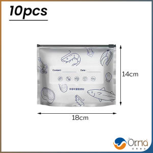 Orna ถุงฟอยล์อลูมิเนียม 10 ชิ้น/แพ็ค ถุงเก็บอาหารสด นำกลับมาใช้ใหม่ได้ ถุงเก็บของเป็นซิปล๊อคปิดสนิท Food storage bag