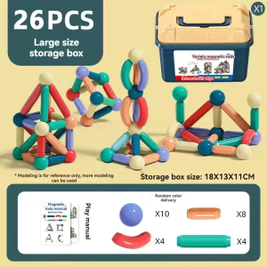 【READY STOCK】Versatile Magnetic Rod Toy Early Education Intelligence Puzzle Childrens Building Block Assembly Magnet