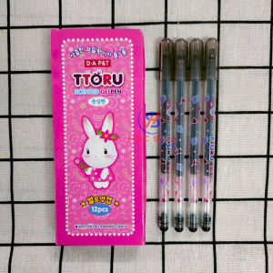 Hộp 12 Cây Bút Gel TTORU Hàn Quốc (Mực Xanh Tím Đỏ Đen)