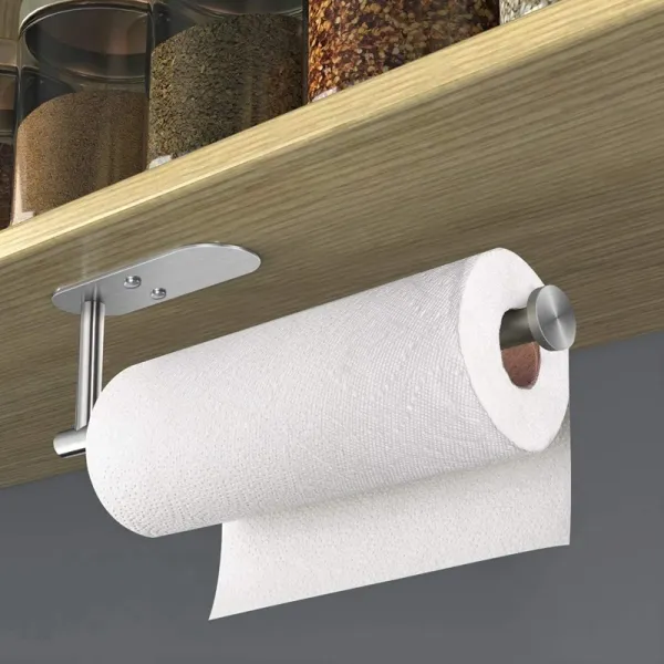 Paper Towel Holder Under Cabinet Self Adhesive Kitchen Countertop Wall  Mount Paper Towel Holders with Screws
