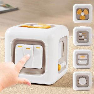 6 in 1 Montessori Cube Toys Sensory Busy Board Baby Practice Drawer Cube Educational Toys Girl Boy