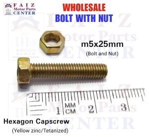 10pcs. BH 5x25mm (#8 sa yabe/tools) GOLD PLATED HEX. BOLT WITH NUT- fine thread