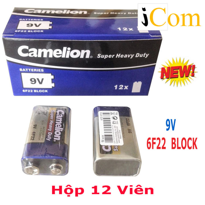 Hộp 12 Viên Pin vuông 9V Camelion Super Heavy Duty Battery - 6F22 (mẫu ...