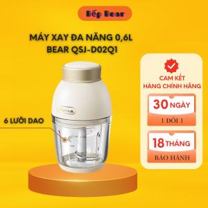 Máy xay ăn dặm mini 0.6L Bear GR-B06V1 - Công Suất Lớn - 2 Mức Xay - Cối Chịu Nhiệt - Bản Quốc Té Bảo Hành 18 Tháng