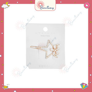 Clip Jepitan Rambut Hiasan Aksesoris Wanita Korean Style Mutiara Diamond Permata Premium Import Tahan Karat