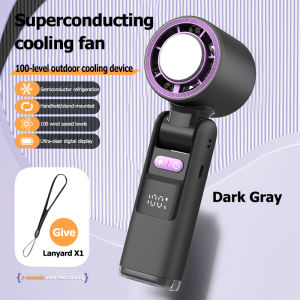 8000MAH  Mini Fan Portable Fan Rechargeable Cooling Handheld Fan Strong Wind 100 Gear Wind Digital Display Adjustable Turbo Fan