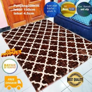 ( Anti Selip ) KARPET  bulu Rasfur Motif panjang 200cm lebar 150cm tebal 4.5cm LP