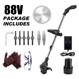 Lawn Mower Grass Cutter with Wheels PortableTrimmer Cordless Mower Grass Cutter Machine Rechargeable