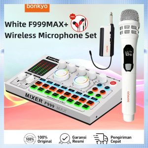 =Bonkyo F999Max Soundcard + Wireless mic live broadcast equipment full set Bluetooth live sound card.