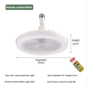 Ceiling Fan With Lights Remote Control E27 Converter Base 30W Smart Remote Control Ceiling Fan With LED Lighting For Living Room