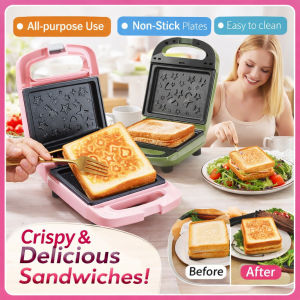 Sandwich Maker Breakfast Non-Stick Panini Press Grill Press Toaster with Quick Heating Lightweight Portable for Toast Waffle Easy Clean