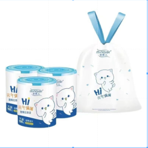 drawstring garbage bag large roll thickened portable plastic bag 100 pieces per roll