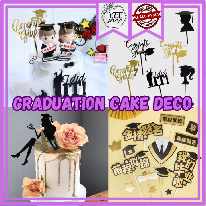 | Cake Decoration | Graduation Theme Paper Acrylic Cake Topper ...