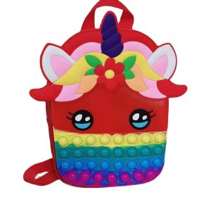 [Local Ready Stock] Children / Toddler Unique Pop-it Bag with Cute and Colourful Unicorn Design With large space and storage Great to Entertain Young Love. Ideal for Gifts & Souvenir