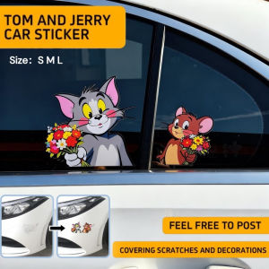 JMY Tom and Jerry Cartoon Car Decals for Daily Commute Fun Body Stickers Scratches Covering Enhancements for Young Consumers