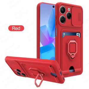 TPU Soft Phone Case For Infinix Hot 40 Pro 4G Magnet Ring Stand Casing For infinix Hot40 pro 40pro 40i Hot40i Push Window Card Slot Shell Cover Hot40pro