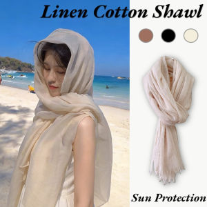 Sun Protection Shawl Women Lightweight Solid Color Scarf Beach Vacation Travel Sunscreen Shawl