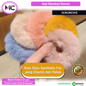 Ikat Rambut Scrunchie Model Bulu Untuk Anak dan Dewasa Korean Style Elastis Model Donat Bulu Halus