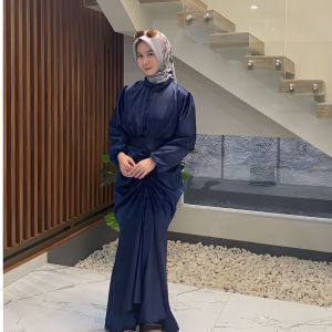 DEMEN OUTFIT - Vayna Dress Bahan Satin Silk Premium Size M L XL / Dress Kondangan Bridesmaid / Baju Wanita 2026 / Dress Pesta Mewah Elegant Viral Busui Friendly