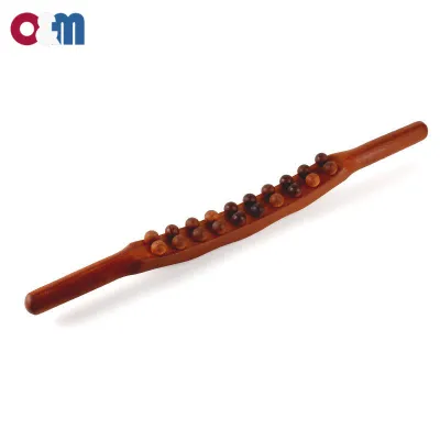 8/20/31 Beads Universal Back Massage Tendons Beech Wood Scraping Stick Point Treatment Guasha Relax Therapy Tool Abdominal Massager