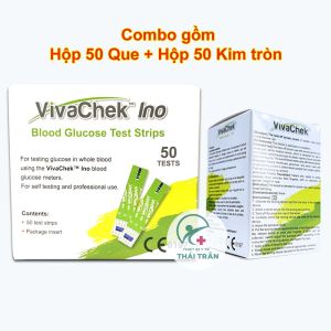 Que Thử Đường Huyết VivaChek Ino Hộp 50 que kèm 50 kim chính hãng