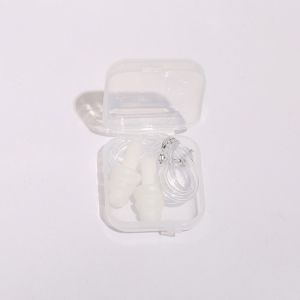 GENENIC Sound Insulation Durable Anti-Noise For Adult Swim Shower Ear Plugs Sports Swimming Accessories Hearing Sleep Earplugs Waterproof Swim Ear Plugs Nasal Clip Silicone Ear Plugs Earplugs with Rope