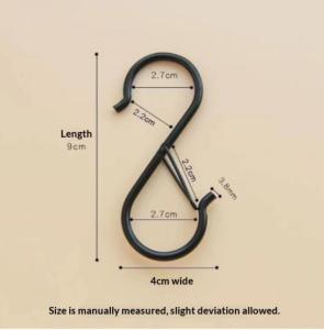 Solid S-shaped hooks thickened durable anti-fall strong load-bearing capacity suitable for balcony drying and kitchen tools two-way snap hooks
