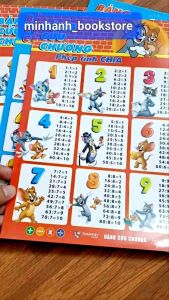 Bảng Cửu Chương Cộng trừ nhân chia 1 tờ 2 mặt giấy cứng đẹp
