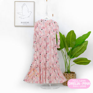 Tatsqif – Gamis Dress Anak Usia 3-12 Tahun Quality Syari Perempuan Motif Full Love Katun Rayon Good Quality