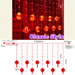 cny decorations 2023 Chinese New Year decoration lantern led 2023 新年春节装饰灯笼 led light for room 3x1m lampu led hiasan langsir