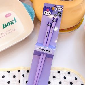 Kawaii Hello Kitty Chopsticks Kuromi Cinnamoroll Cartoon Reusable Household High Temperature Non-slip Eco-Friendly Chop Sticks