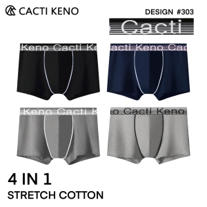 4IN1 Cacti Keno Cotton Boxer for Men Fashion Elastic Boxer Breathable Underwear Mens Briefs Plus Size 3XL 4XL 5XL